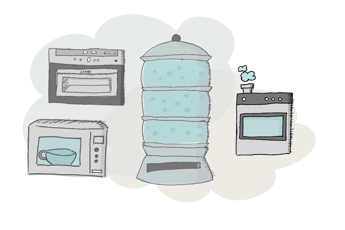 verschiedene Dampfgarer